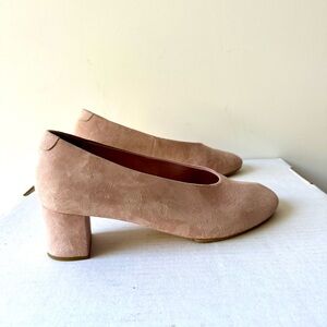COS Blush Pink Block Heel suede Shoes